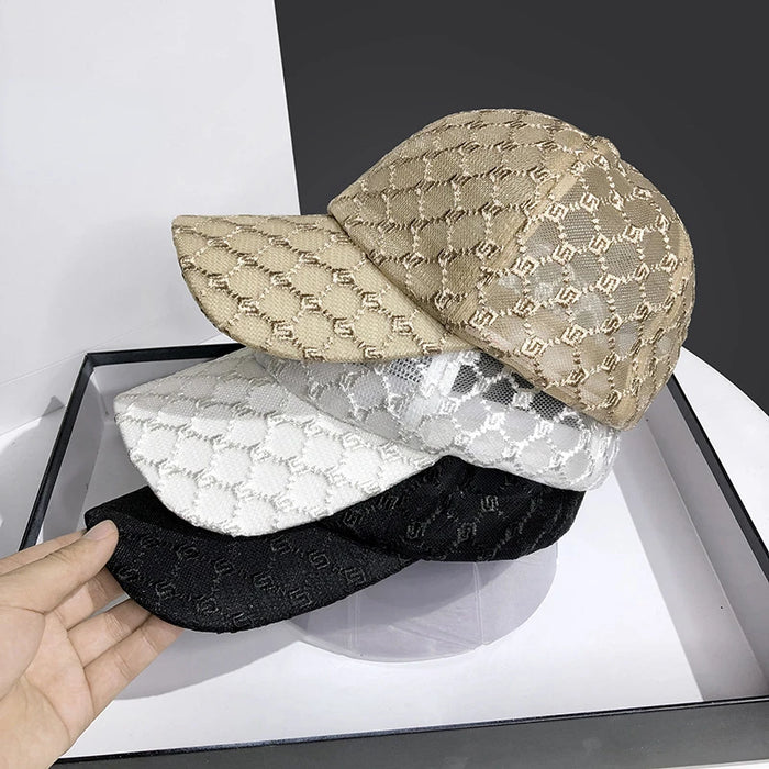 Hat for Women's Summer Fashion Mesh Breathable Sunshade Baseball Cap 2024